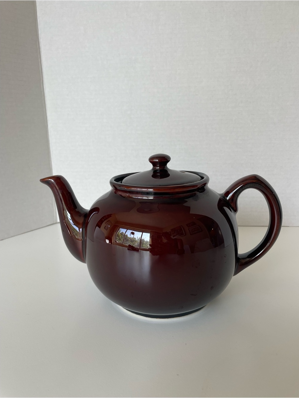 Vintage Brown Glaze Ceramic Teapot – Classic "Brown Betty" Style